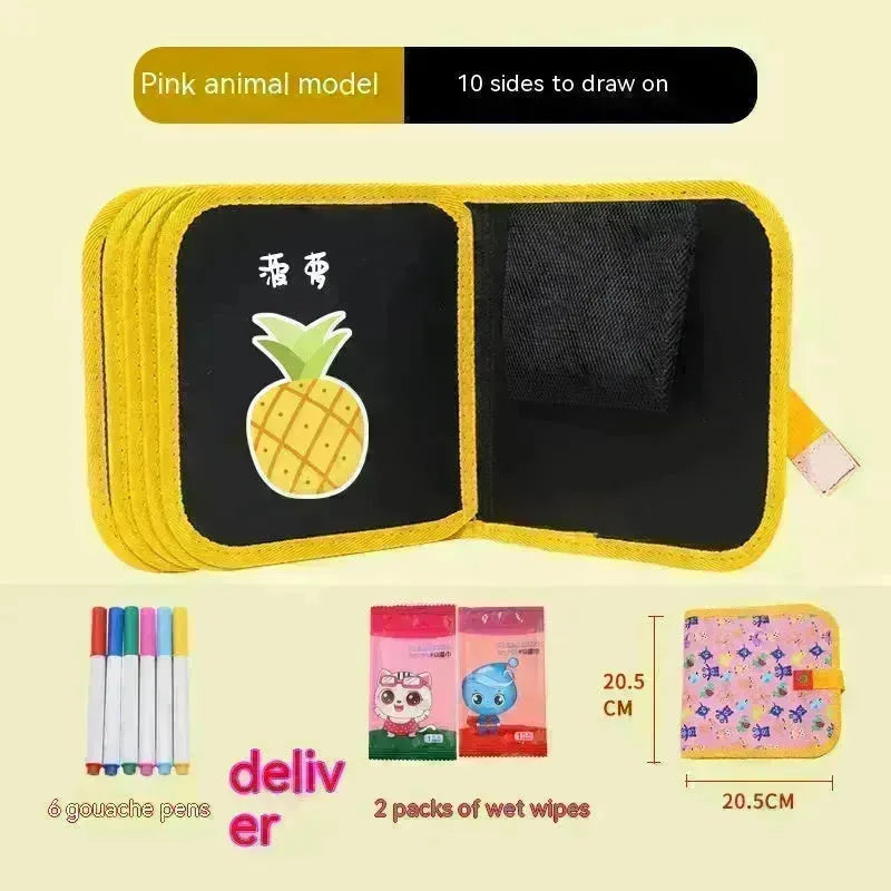 10-sided Children's Early Education Picture Book Double-sided Graffiti Drawing Board Portable Children Drawing Coloring Book - EX-STOCK CANADA