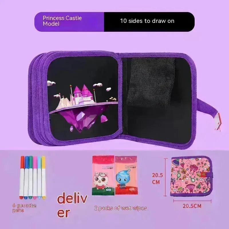 10-sided Children's Early Education Picture Book Double-sided Graffiti Drawing Board Portable Children Drawing Coloring Book - EX-STOCK CANADA