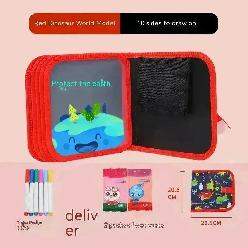 10-sided Children's Early Education Picture Book Double-sided Graffiti Drawing Board Portable Children Drawing Coloring Book - EX-STOCK CANADA