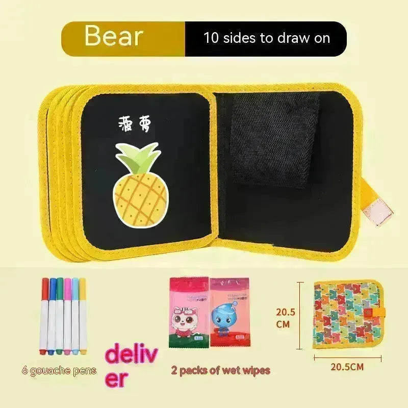 10-sided Children's Early Education Picture Book Double-sided Graffiti Drawing Board Portable Children Drawing Coloring Book - EX-STOCK CANADA