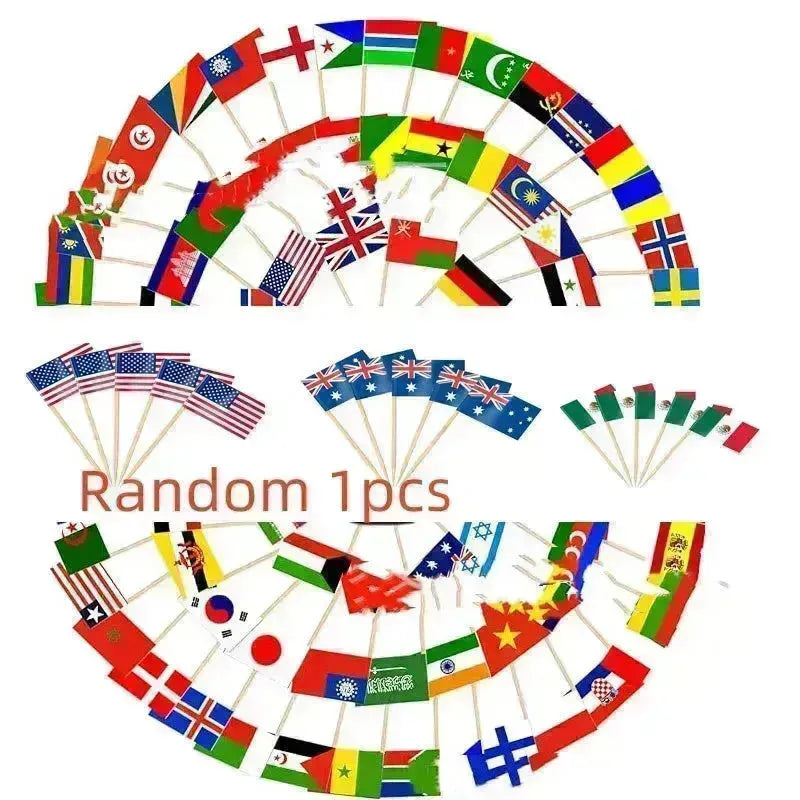 100 Countries Decorative Paper Toothpick Dessert steak Cake flag 🚩 - EX-STOCK CANADA