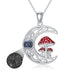 100 languages I Love You Projection Sterling Stone Mushroom Moon 925 Silver Necklace - EX-STOCK CANADA
