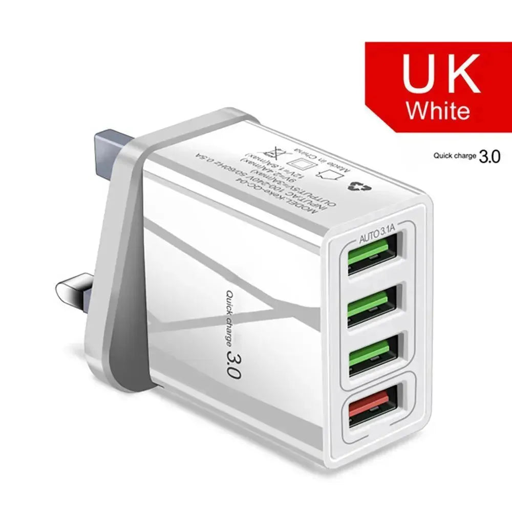Illuminated 4USB Mobile Phone Charger 3A Charging Head - EX-STOCK CANADA