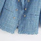 Retro loose suit tweed women's blazer jacket casual women streetwear - EX-STOCK CANADA