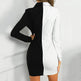 Fashion Suit Women Blazer Dress Turn Down Neck Long Sleeve - EX-STOCK CANADA