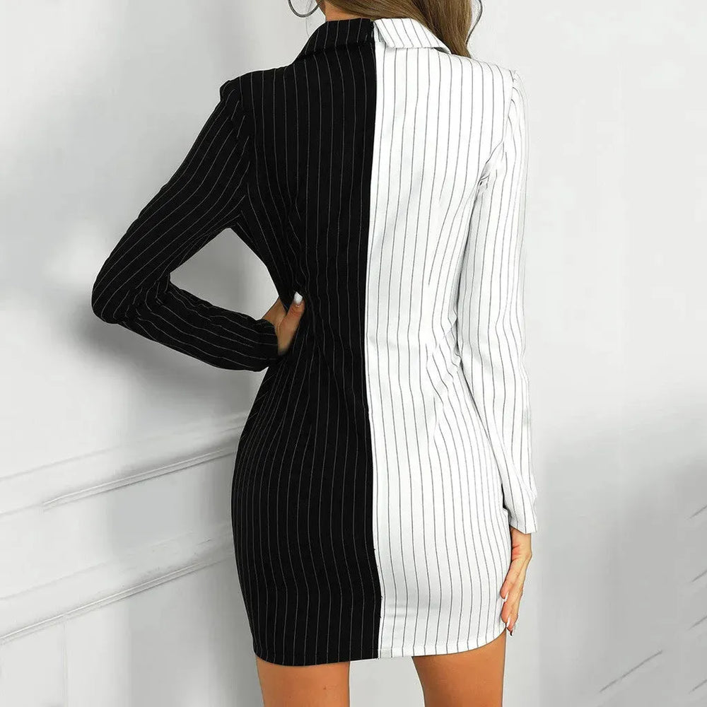 Fashion Suit Women Blazer Dress Turn Down Neck Long Sleeve - EX-STOCK CANADA