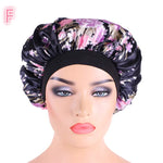 Beauty print Satin Silk Hair Bonnet for sleeping - EX-STOCK CANADA