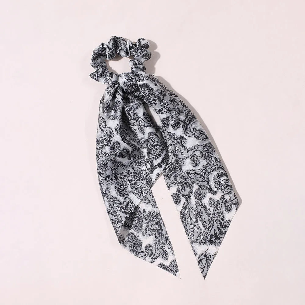 Cute Hair Silk Bow Scrunchie Vintage Satin Scarf Scrunchie - EX-STOCK CANADA