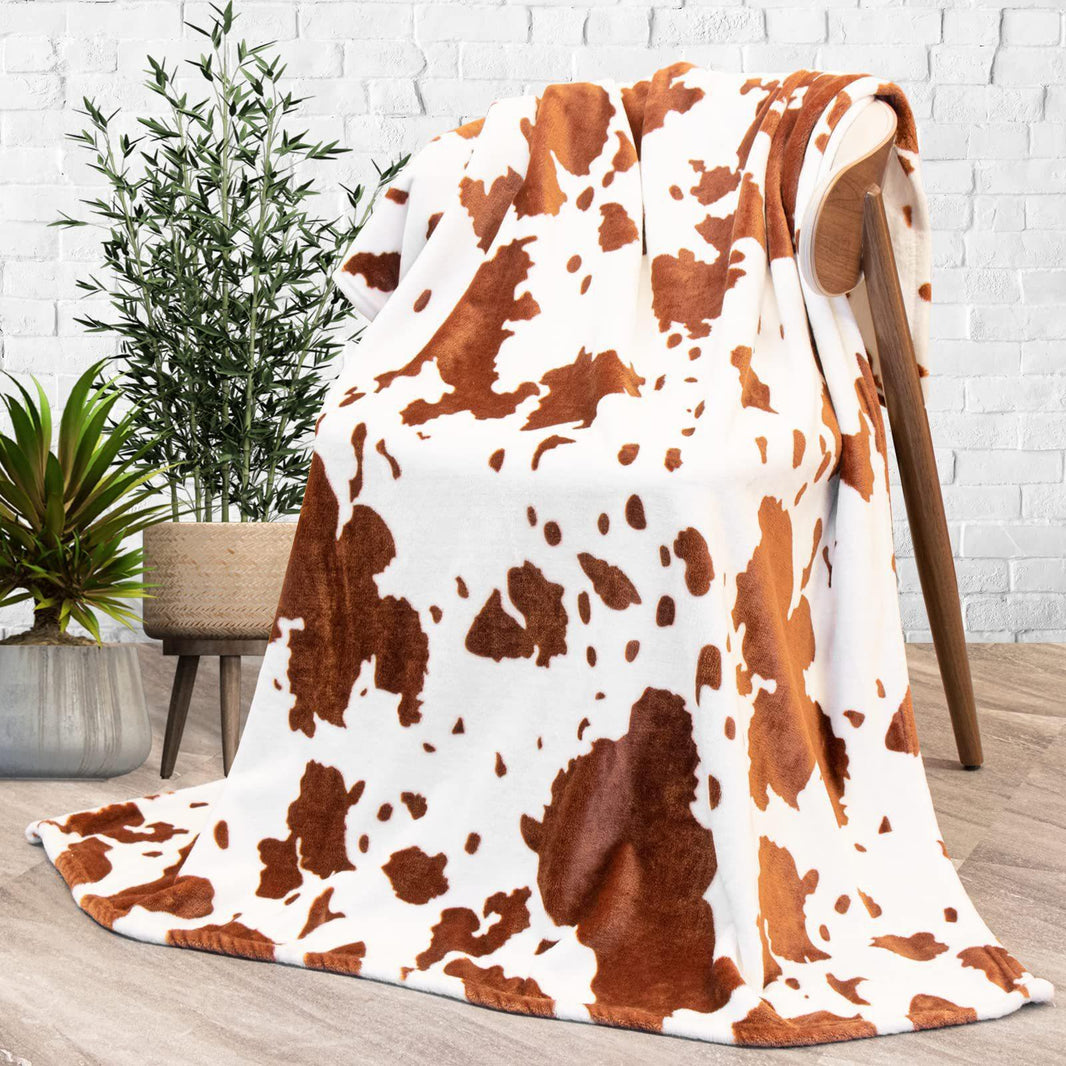 Cow Print Blanket Flannel Blanket EX-STOCK Canada 