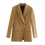 Simple Style Buttoned Casual Blazer Jacket Women - EX-STOCK CANADA