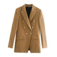 Simple Style Buttoned Casual Blazer Jacket Women - EX-STOCK CANADA