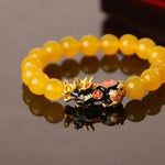 3D Gold Plated PiXiu Crystal Beaded Bracelet - EX-STOCK Canada