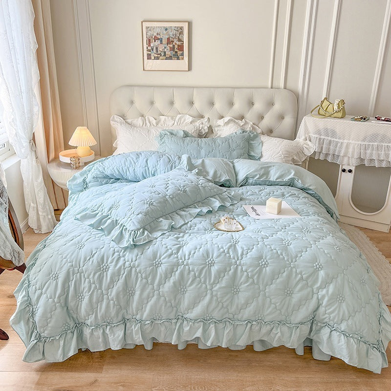 Washed Cotton Four-piece Set Girlish Heart Duvet Cover EX-STOCK Canada 