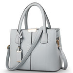 Women's PU Leather Lychee Pattern Shoulder Bag – Portable Crossbody Messenger Bag grey