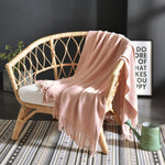 Fringed Knitted Small Blanket Napping Blanket Sofa Blanket EX-STOCK Canada 