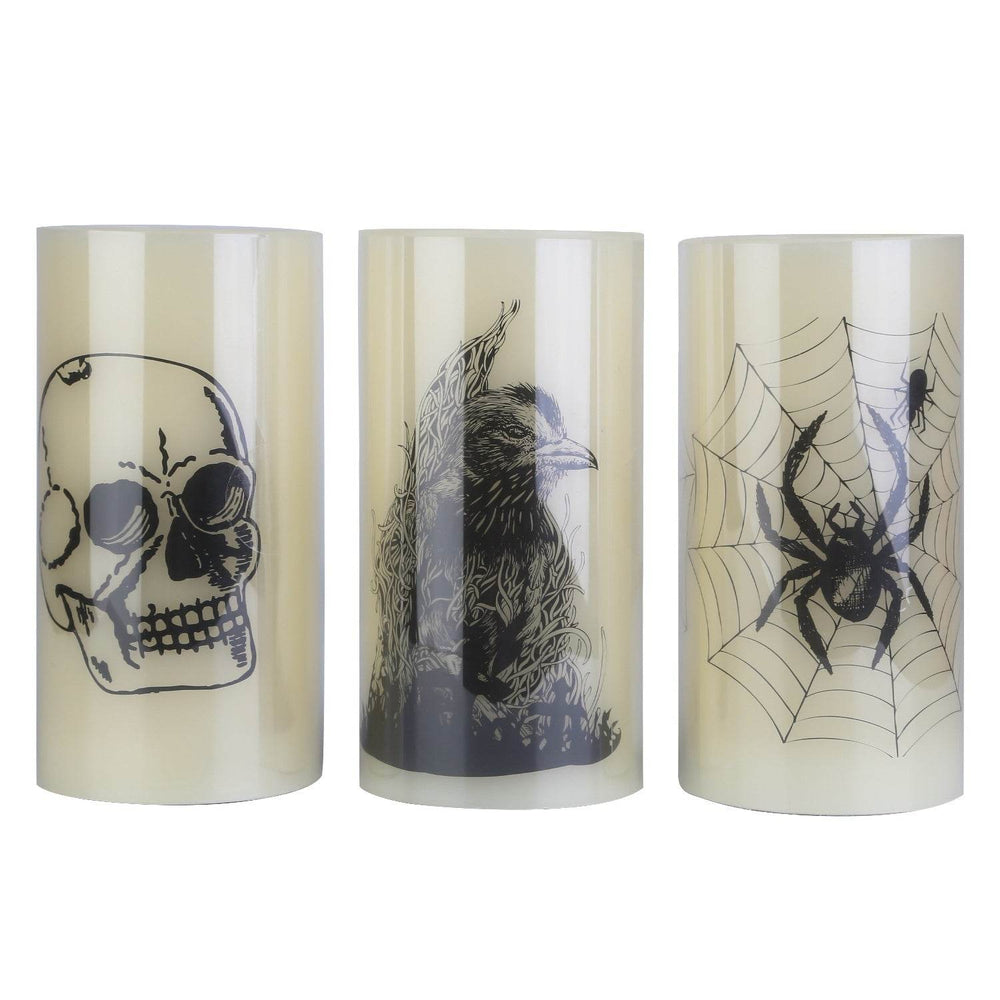 3 Pack Halloween Flameless Candle Lamp With Timer Setting Battery Operated Warm Orange Light Candles For Halloween Party Decoration - EX-STOCK Canada