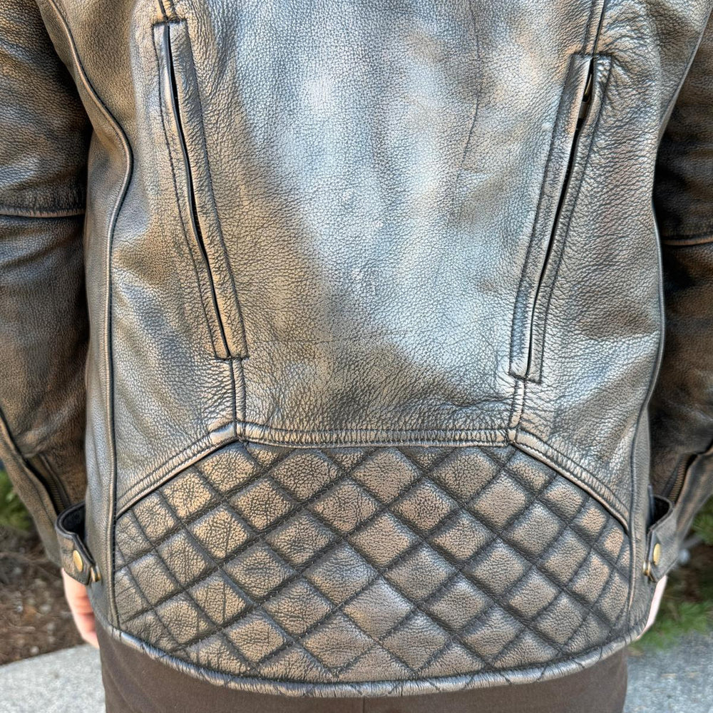 Unik International Men's Reflective Stripe Motorcycle Jacket 