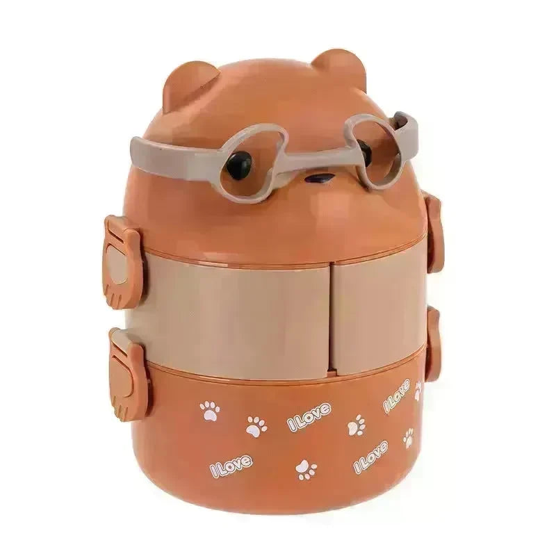 Cartoon Bear Double-layer Portable Lunch Box for Kids - EX-STOCK CANADA