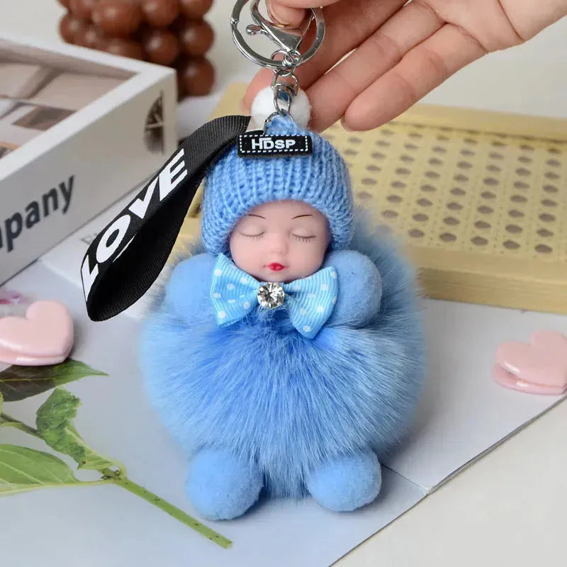 Cute Sleeping Doll Plush Doll Keychain Pendant Backpack Handbag Wallet Accessories - EX-STOCK CANADA