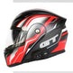 Motorcycle helmet with GT logo on a white background