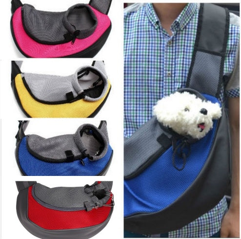 Pet Sling Carrier Bag – Breathable Mesh Shoulder Bag for Small Dogs & Cats | S & M | 5 Colours