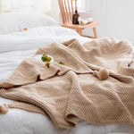 Nordic fringed knit ball blanket wool blanket office air conditioning lunch break blanket shawl blanket sofa leisure blanket blanket EX-STOCK Canada 