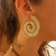 Round Spiral Earrings For Women Gold Color Big Exaggerated Gear Earrings - EX-STOCK CANADA