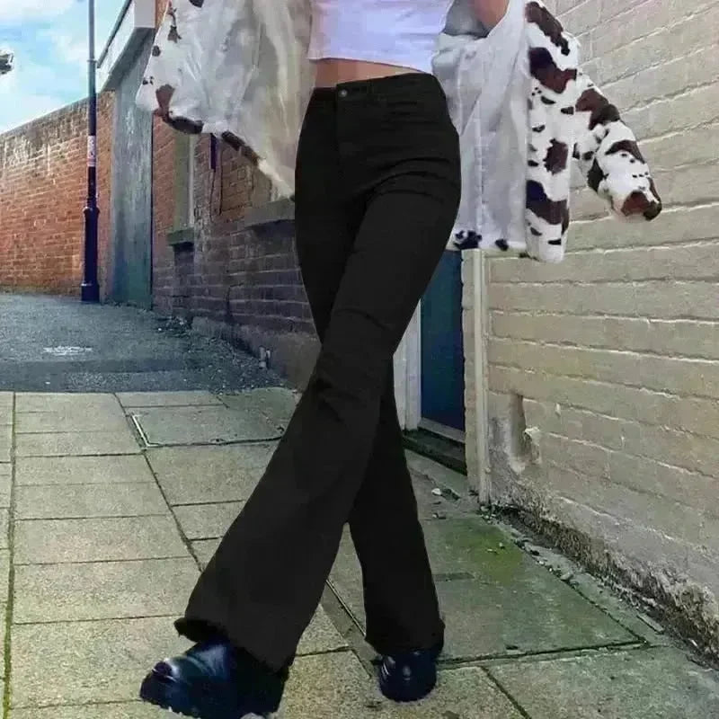 Brown High Waist Stretch Bootcut Jeans Women Casual Pants - EX-STOCK CANADA