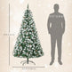 6ft Snow Flocked Artificial Christmas Tree, Unlit Full Fir Tree With Automatic Open, 800 Realistic Branches And 61 Pine Cones EX-STOCK Canada 