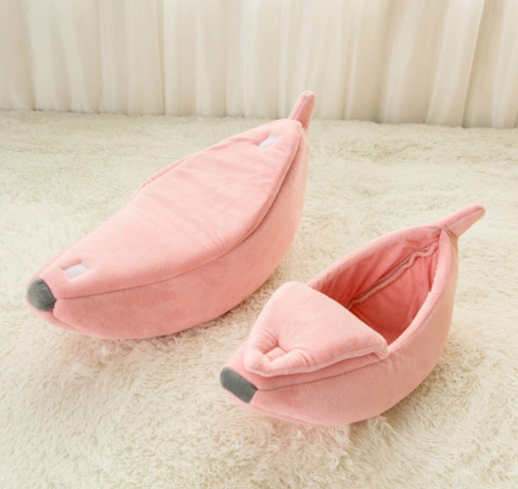 Pet House Dog Bed Banana Shape Dog House Cute Pet Kennel Nest Warm Dog Sofas Sleeping Bed EX-STOCK Canada 