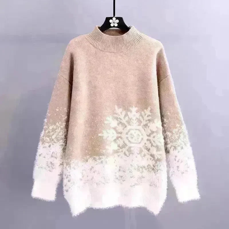 Ugly Christmas Knitted Women's Snowflake Sweater Top - EX-STOCK CANADA