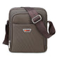 Brown shoulder bag with a visible brand logo on a white background