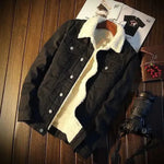 Winter Fleece-lined Denim Coat For Men Thickened Jeans jacket