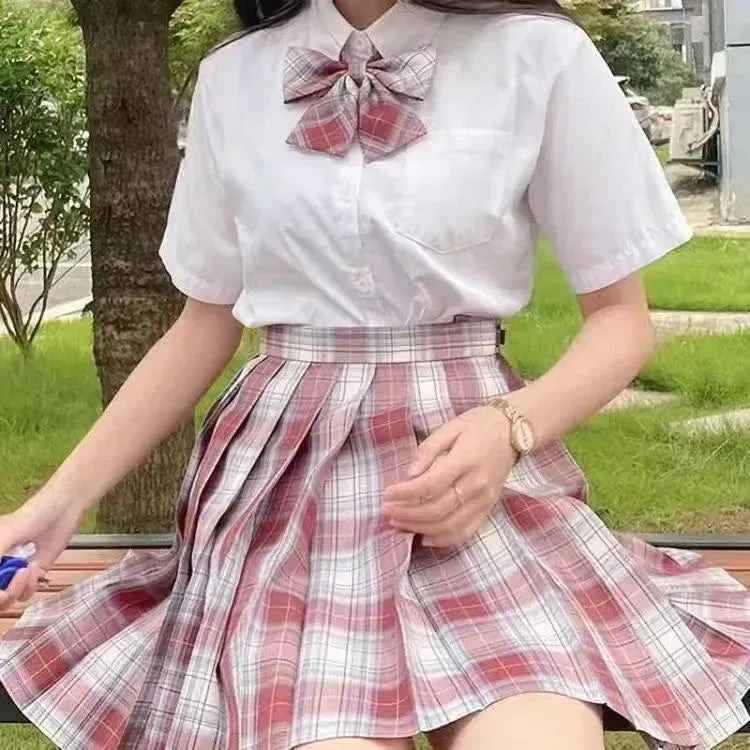 Student Jk Plaid Skirt Preppy Style Mini Pleated  Kilt Skirt - EX-STOCK CANADA