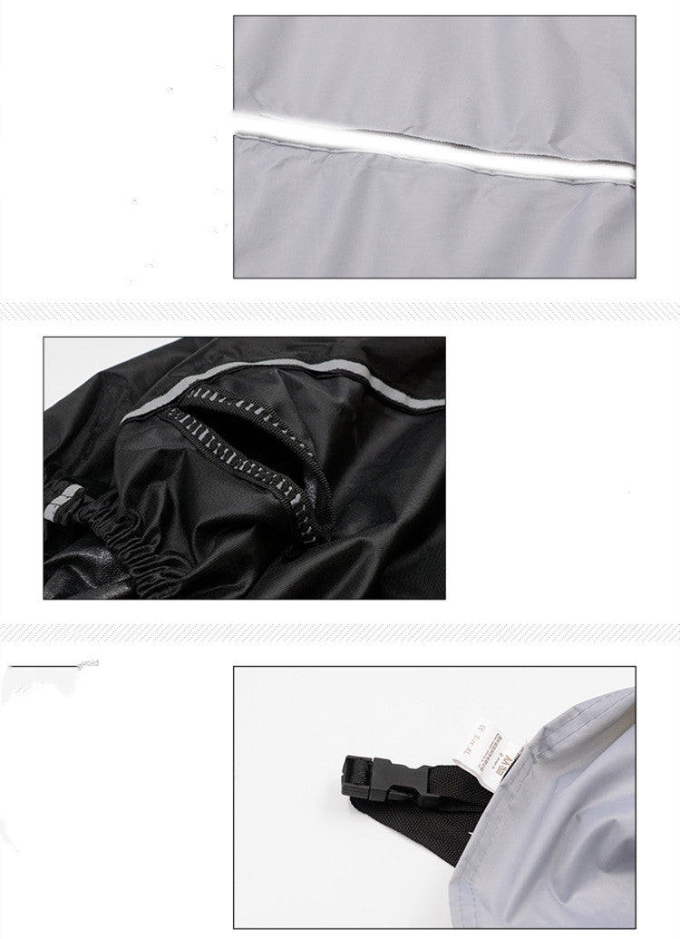 Close-up of a black jacket with zippers and a helmet on a white background