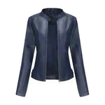 Chaqueta de cuello de cuello de stand de fit europeo y americano de moda para mujeres