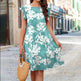 Ruffle Sleeve Dress Summer Loose Flower Print Beach Dresses Sweet Skirt Women - EX-STOCK CANADA