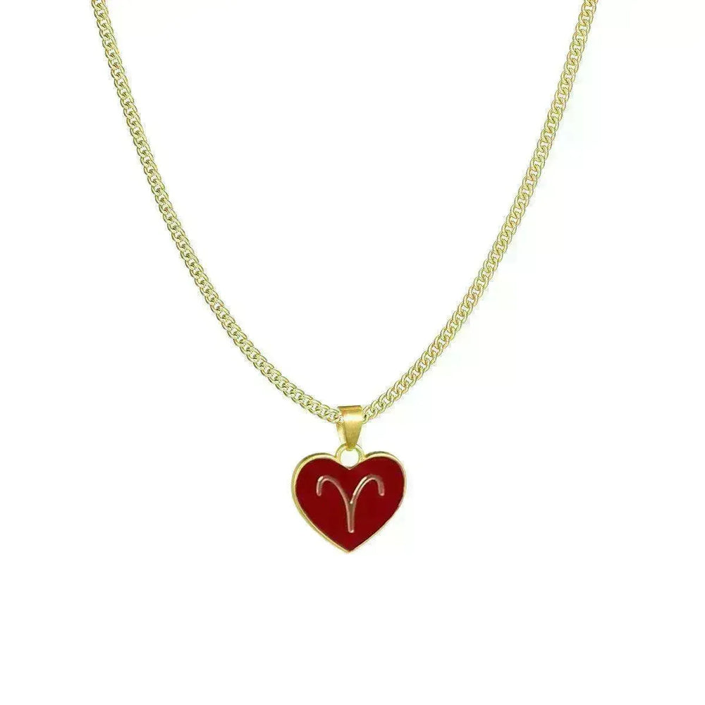 12 Constellation Women's Personalized Heart shaped Clavicle Chain Fashion Necklaces - EX-STOCK CANADA