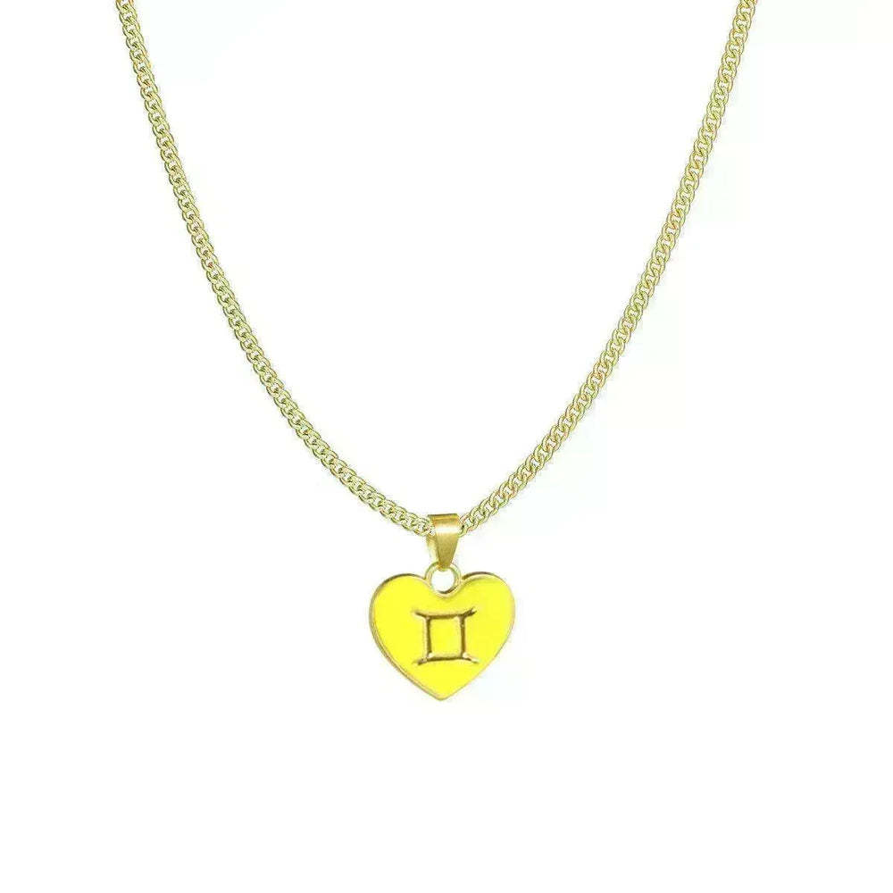 12 Constellation Women's Personalized Heart shaped Clavicle Chain Fashion Necklaces - EX-STOCK CANADA