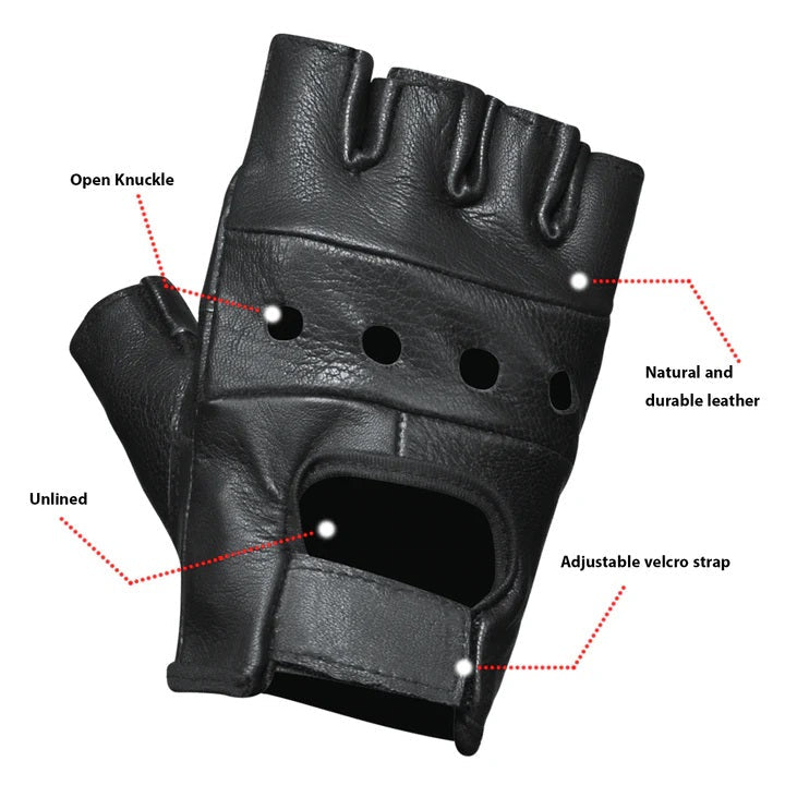 Gants en cuir sans doigts pour hommes Open RoadEX-STOCK Canada 