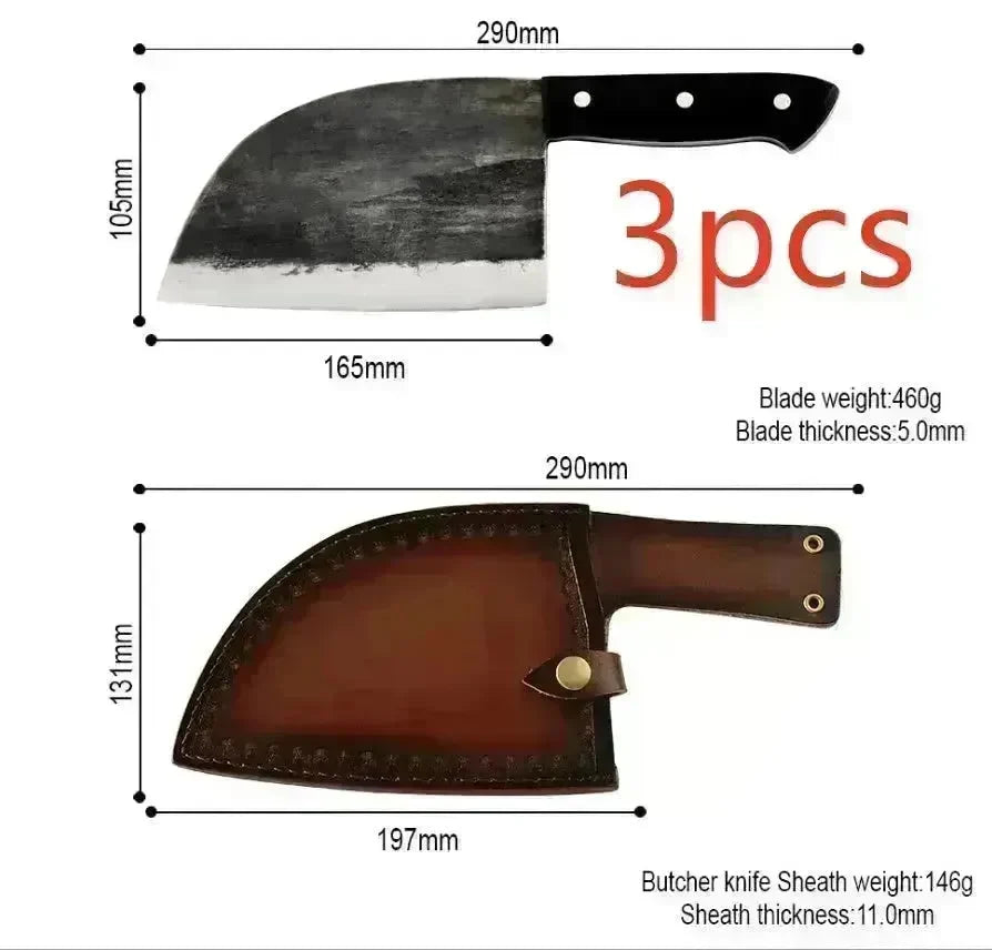 Kitchen Butcher Chef's Knife Kitchen Chopping Knife and Scabbard - EX-STOCK CANADA