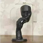 Retro Meditators Abstract Sculpture Man Smoking Cigar Face Statue. - EX-STOCK CANADA
