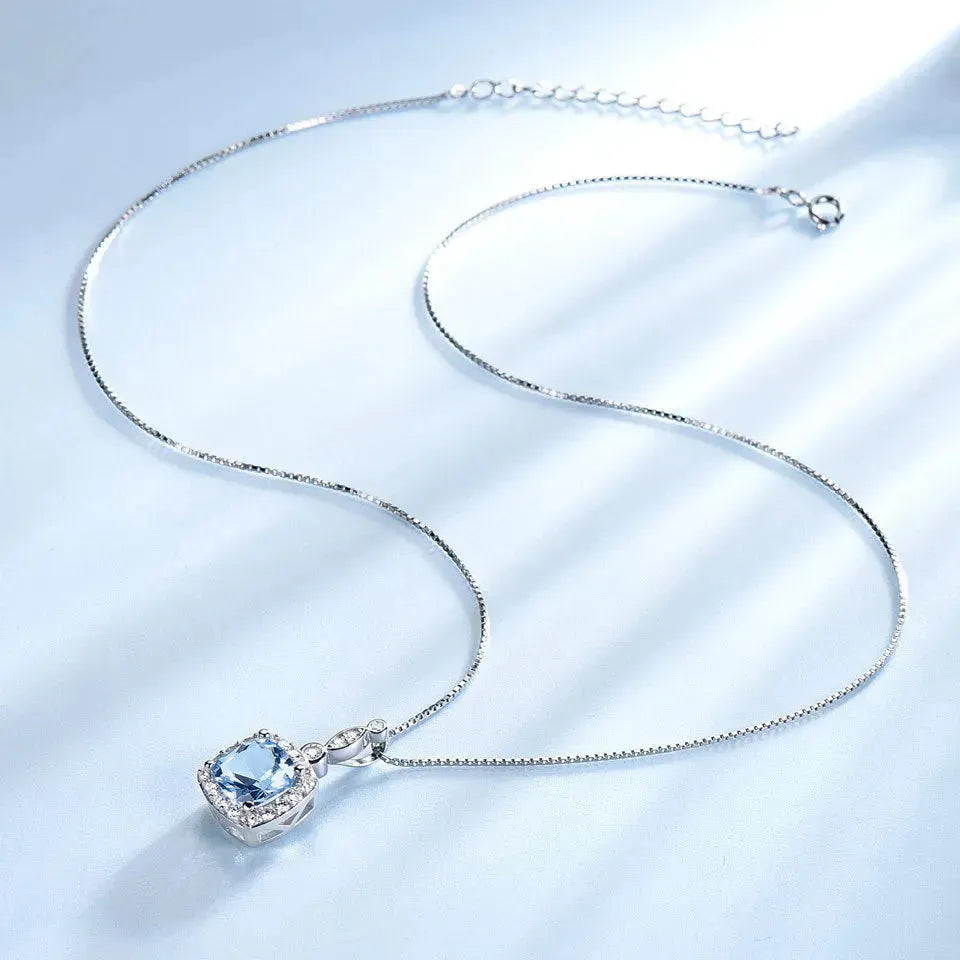 925 Sterling Silver Necklace Sky Blue Topaz Four-Piece Set - EX-STOCK CANADA