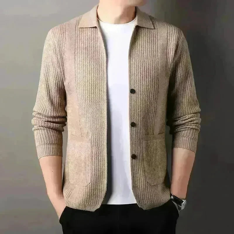 Slim fit Knitted Cardigan sweater For Young Men Workwear for fall Winter - EX-STOCK CANADA