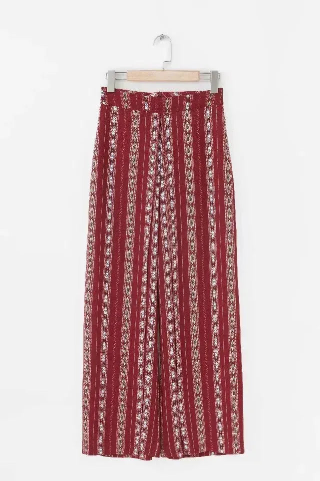 Casual Women High waist Wide leg Printed Split Palazzo Trouser - EX-STOCK CANADA