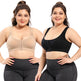 Two women wearing different color shapewear on a white background