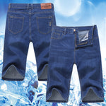 Men's Ice Silk Stretch Denim Shorts – Ultra-Thin Cooling Fit | Black, Blue, Light Blue | Sizes 28–40 8