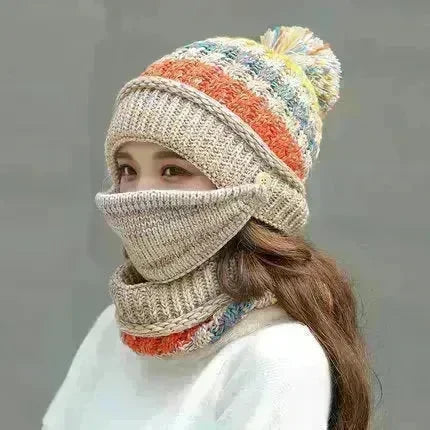 Fall Winter knitted Woolen Balaclava Beanie hat for women - EX-STOCK CANADA