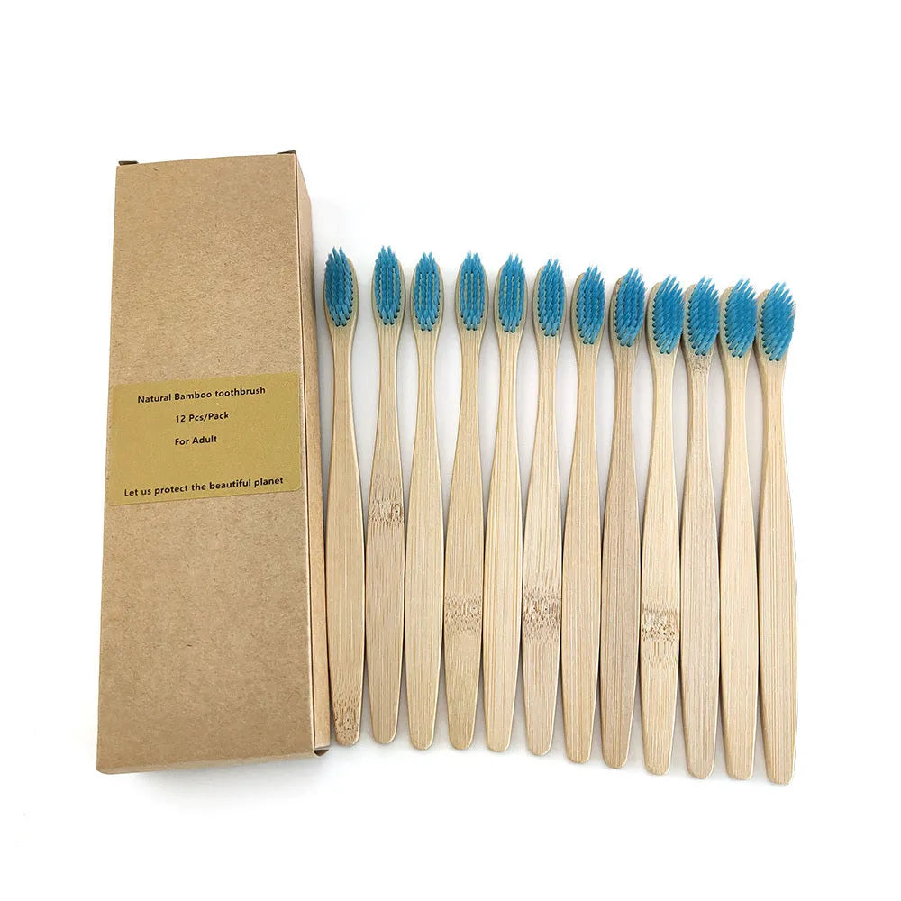 Eco friendly 12 Bamboo toothbrushes - EX-STOCK CANADA