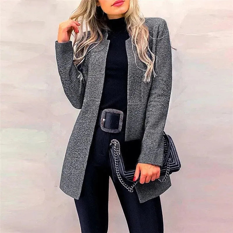 jacket blazer Women for Work white Fashion Formal female - EX-STOCK CANADA